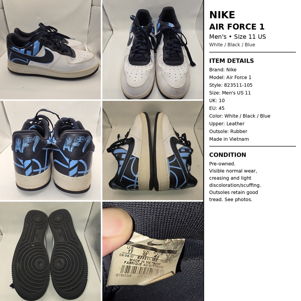 Nike Air Force 1 07 LV8 Sport NBA South Beach Blue 823511-105 Mens 11